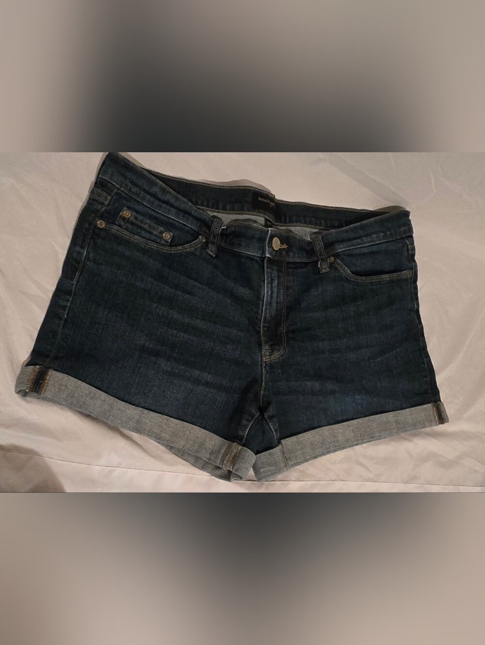 Banana Republic Dark Indigo Rolled Hem Denim Shorts